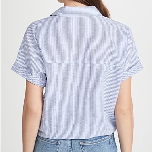 NWT DL1961, Chrystie Top, blue stripe, L - Picture 9 of 13